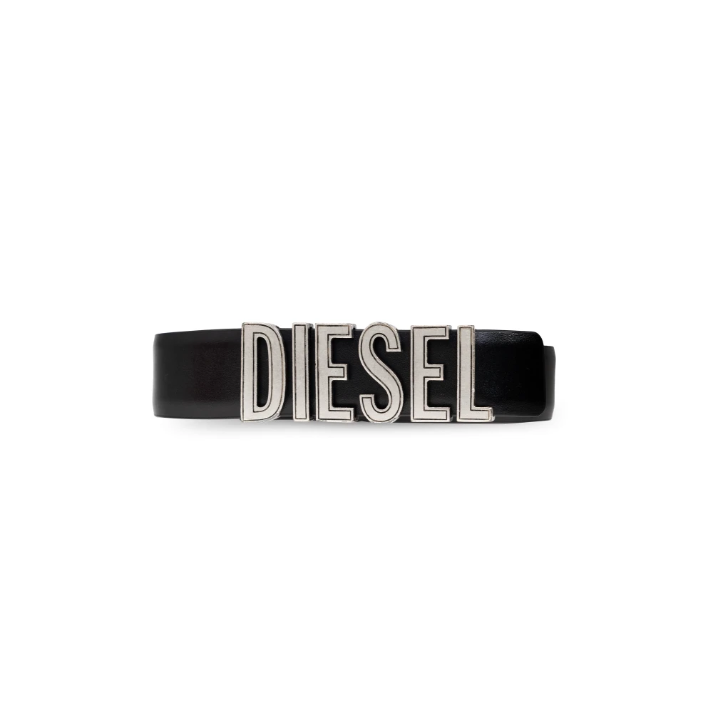 Diesel Leren riem B-Rive Black Dames