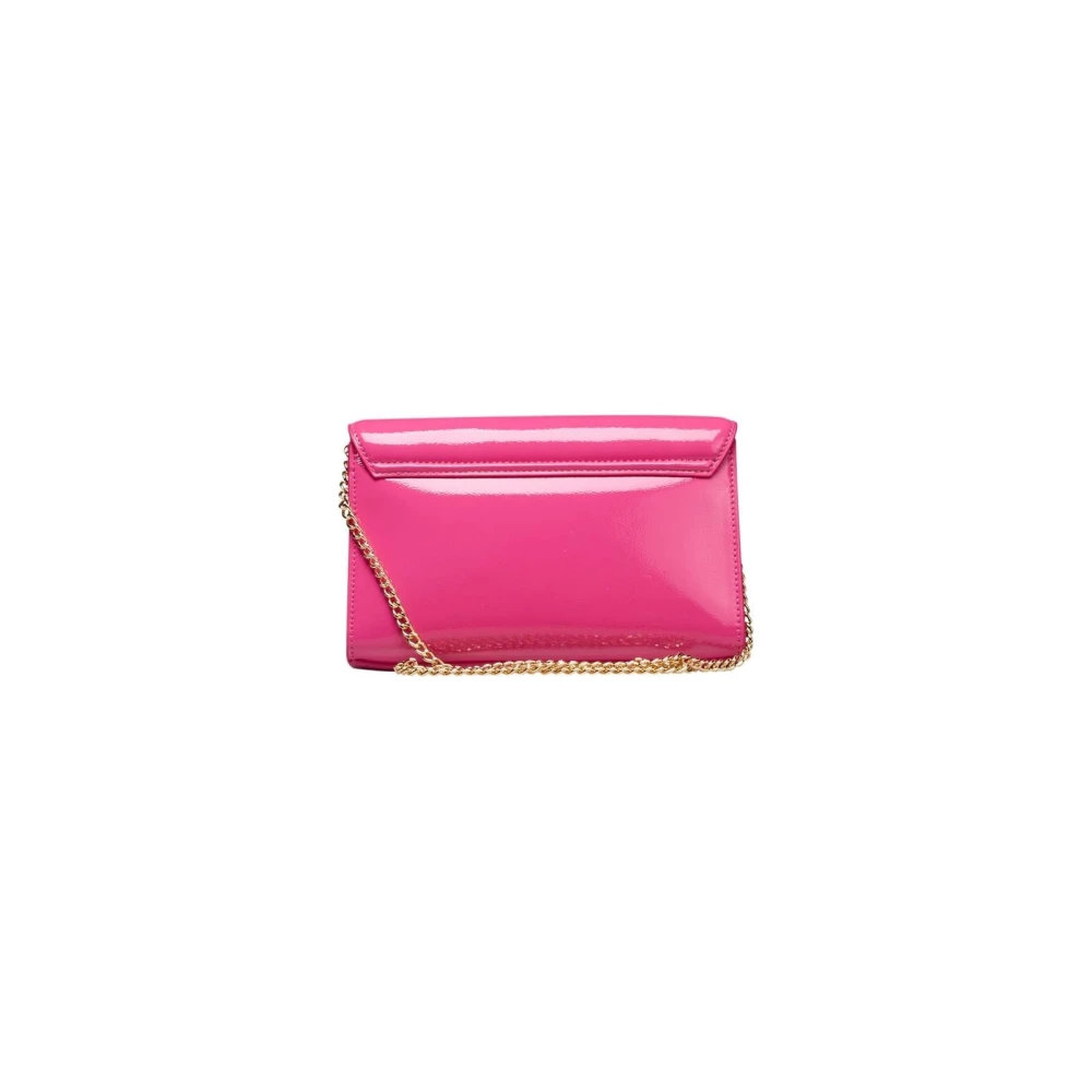 Love Moschino Schoudertas met Ketting en Logo Pink Dames