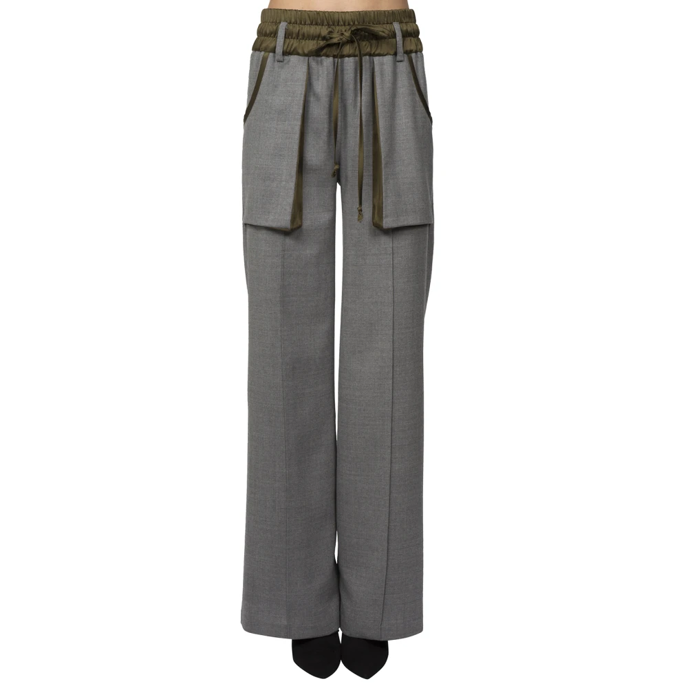 Andrea Ya aqov Cargo Lange Wijde Pijp Broek Gray Dames