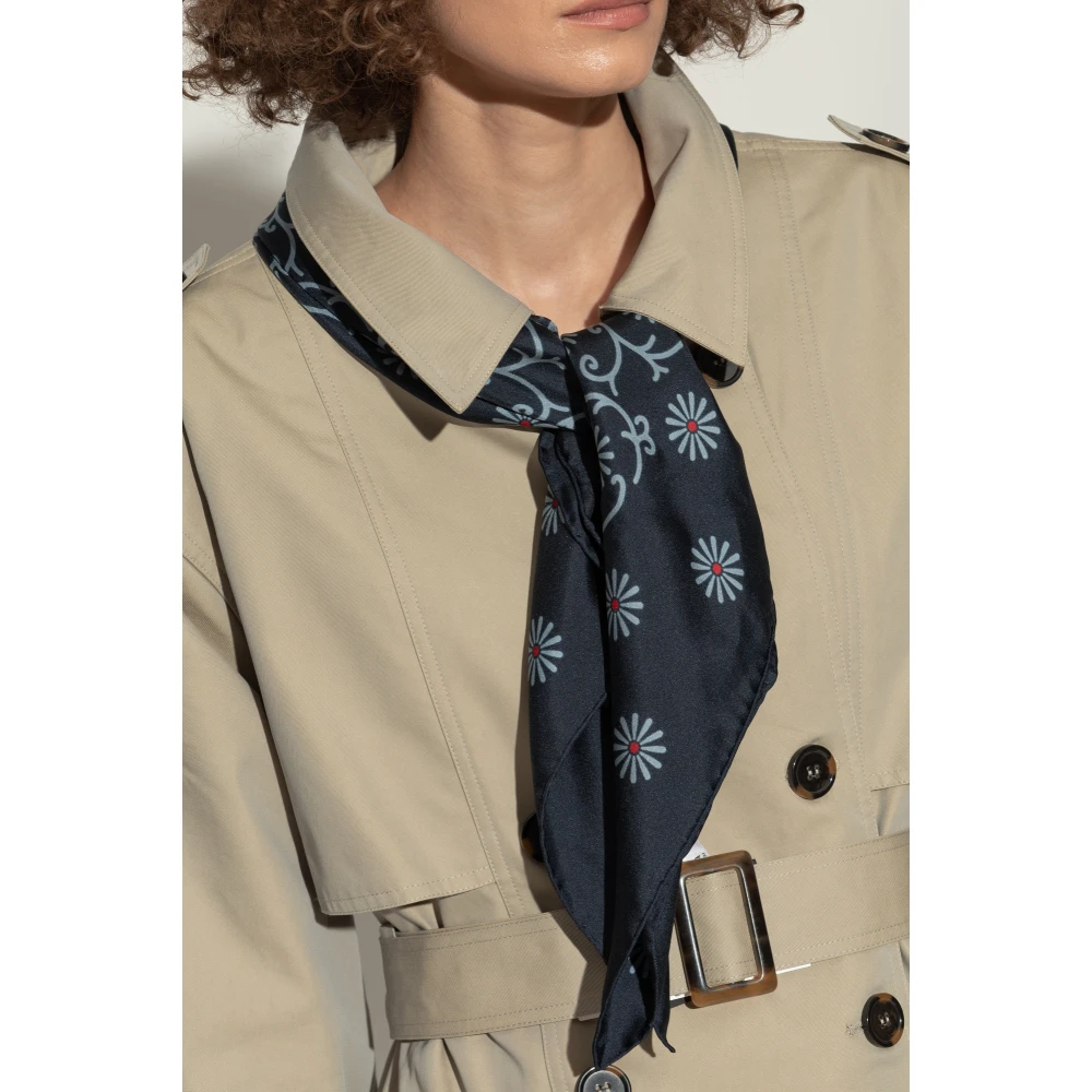 Kenzo Zijden sjaal met print Blue Unisex