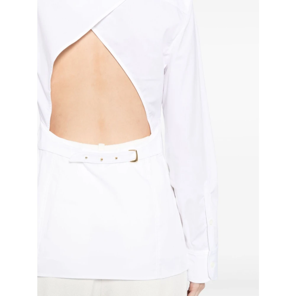 Jacquemus Witte Blouse Met Uitsnijding Elegante Stijl White Dames