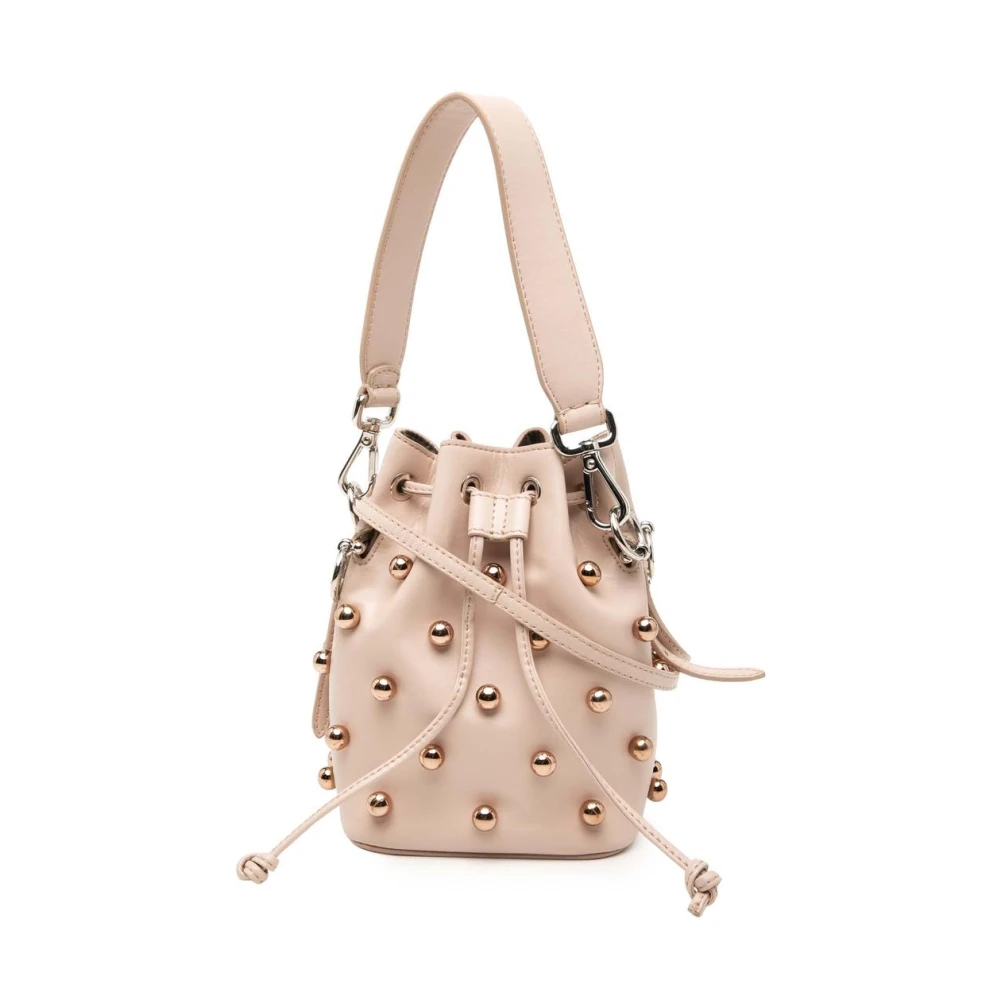 Fendi Vintage Women's Pink Pre-Owned Studded Bucket Bag