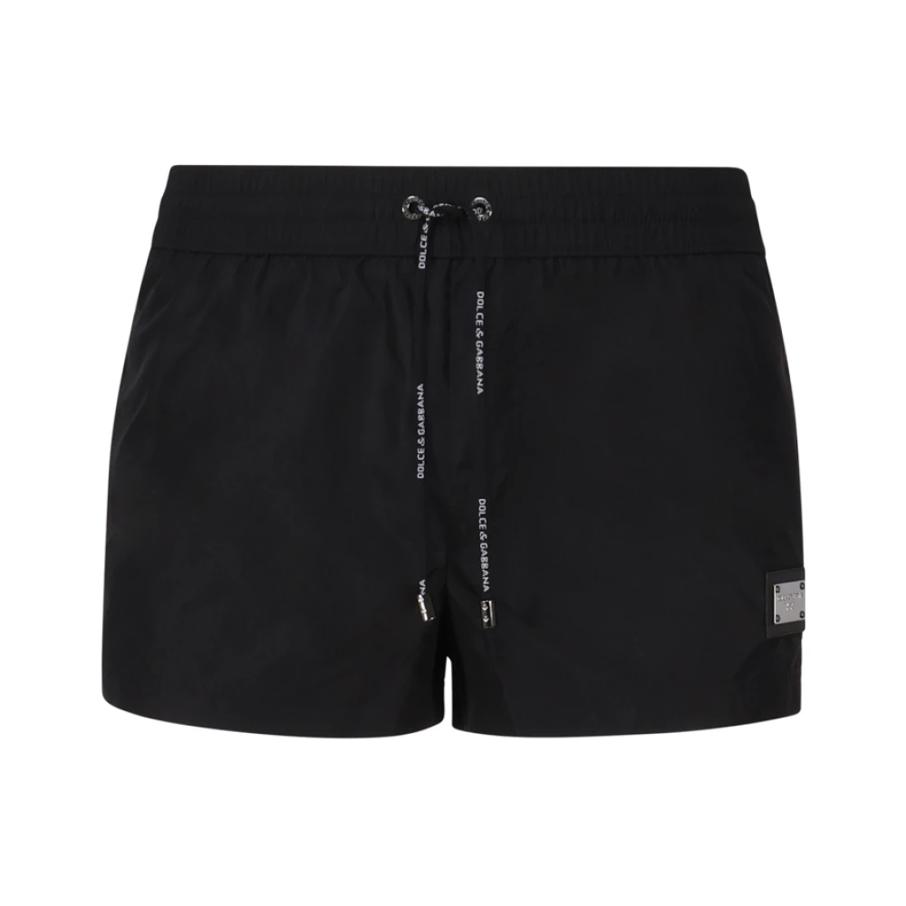 Dolce & Gabbana Men's Black Sea Clothing With Elastic Waist - Beachwear - L - Swimwear