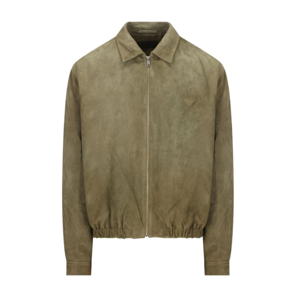 Prada Suede Jacket - Male - Leather Jackets - Green - M - Jackets
