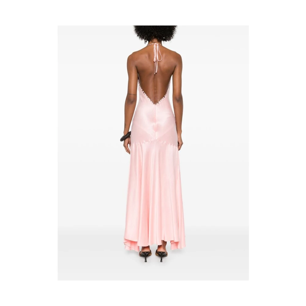 Siedrés Bubblegum Roze Halternek Open Rug Jurk Pink Dames