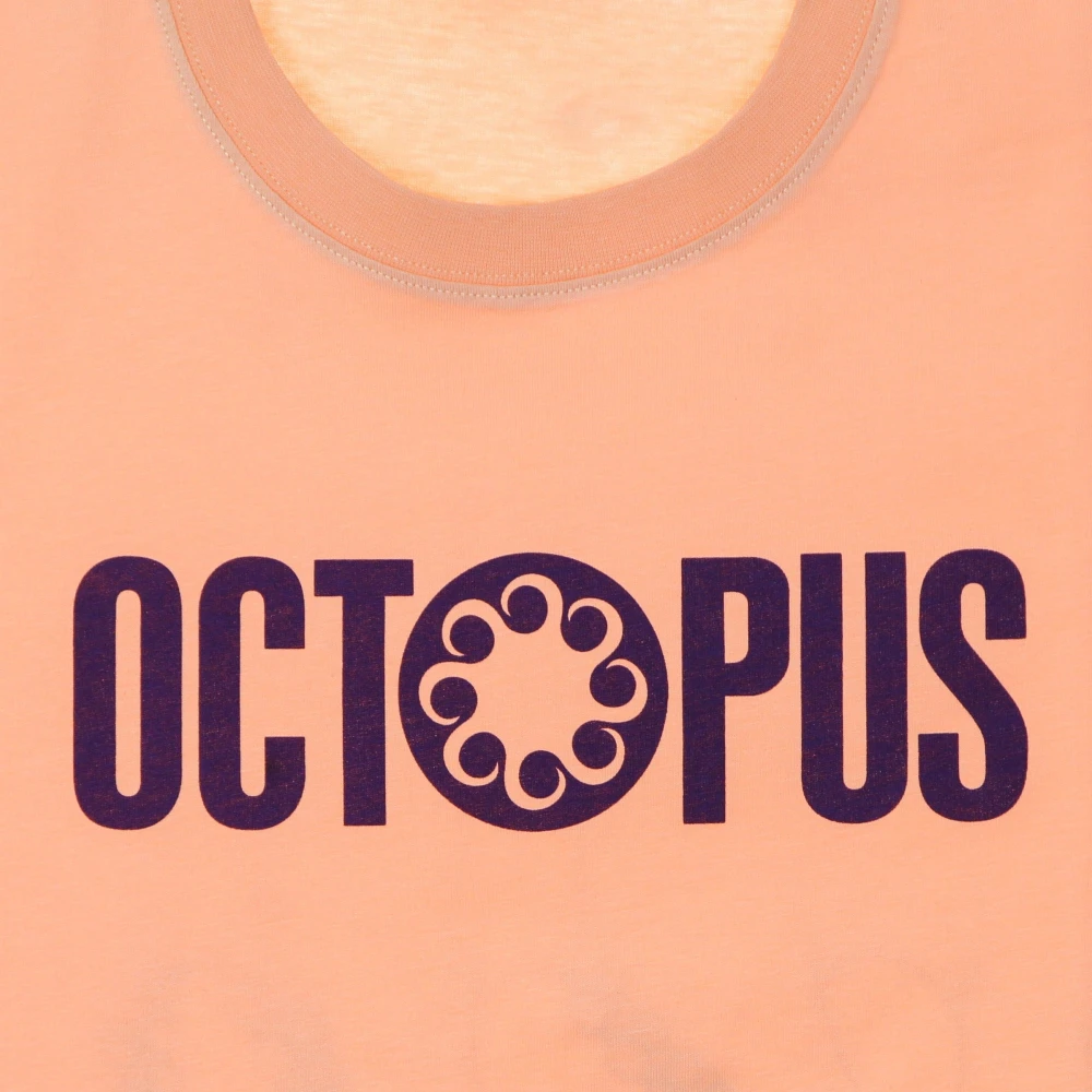 Octopus Outline Logo Tee Perzik Korte Mouw Orange Heren