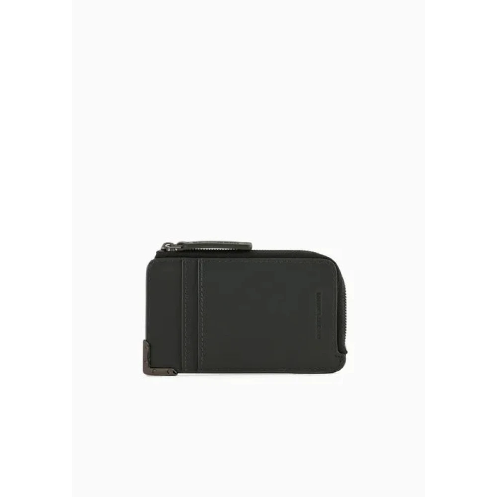 Emporio Armani Adelaar Relief Patroon Creditcardhouder Black Heren