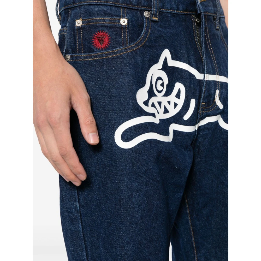 Icecream Blauwe Denim Grafische Print Jeans Blue Heren