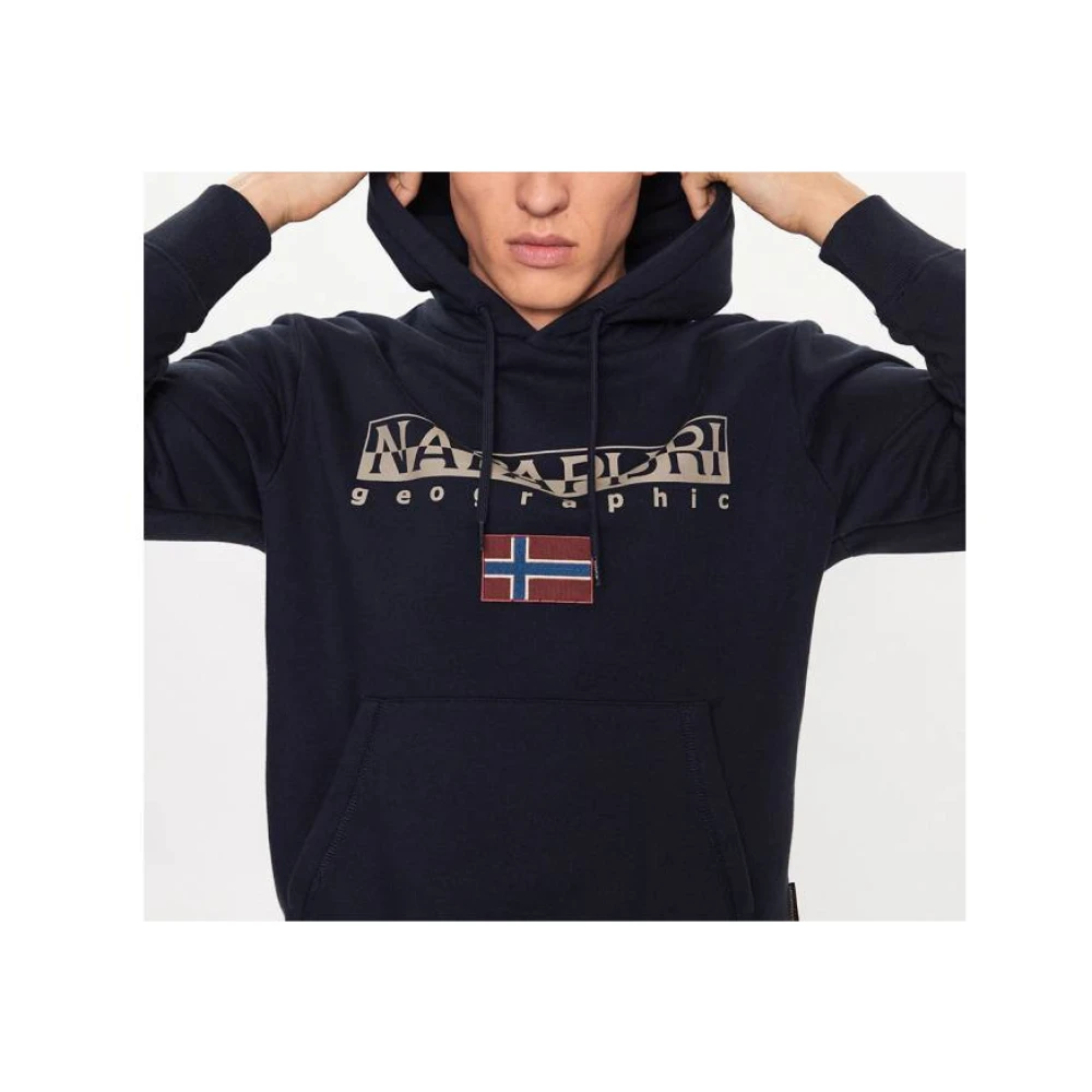 Napapijri Stijlvolle Heren Hoodie Blue Heren