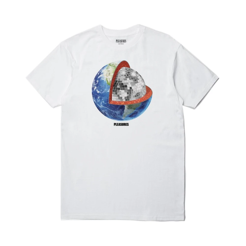 Pleasures Witte Katoenen Dans T-shirt met Logo White Heren