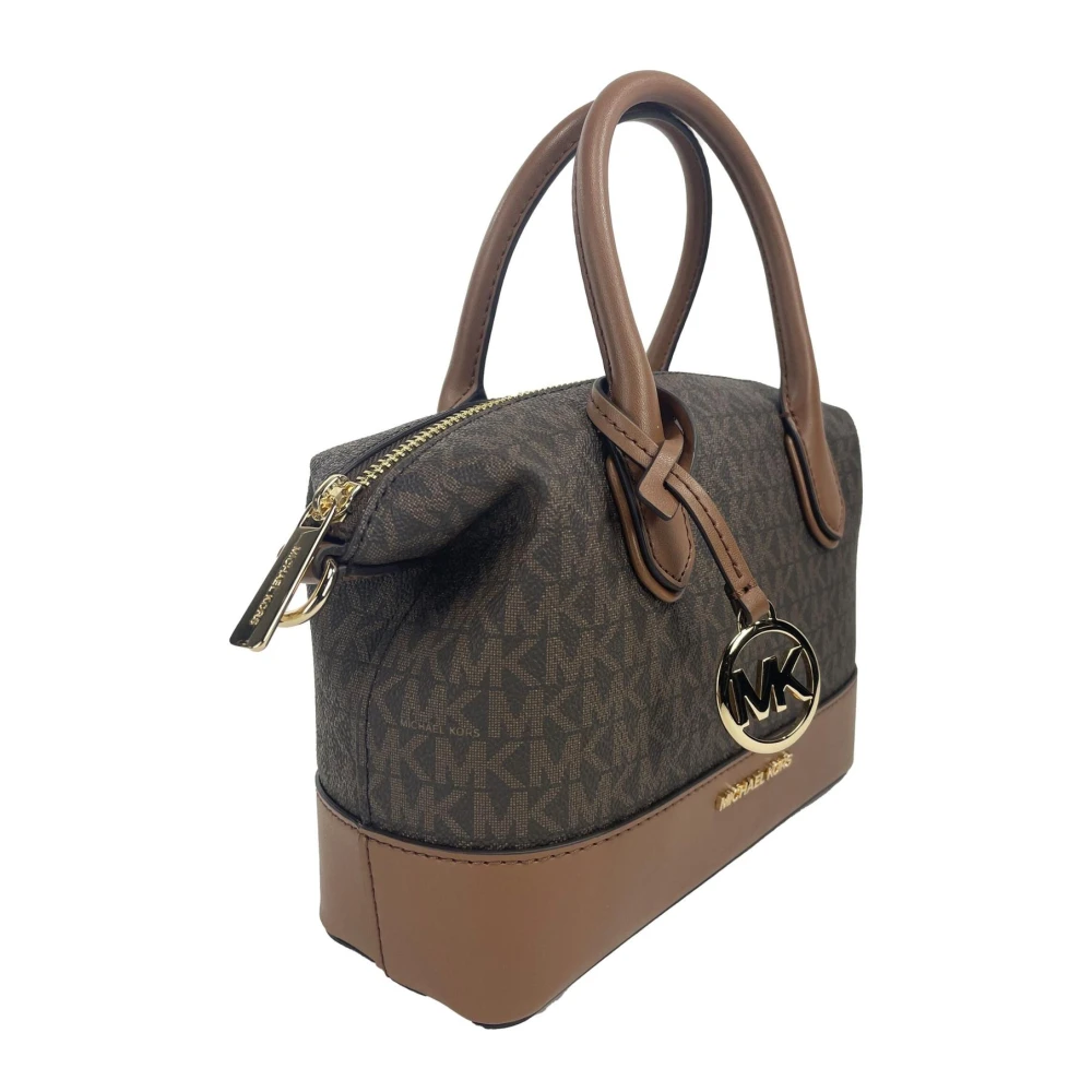 Michael Kors Bruine Satchel Crossbody Tas Stijlvol PVC Multicolor Dames