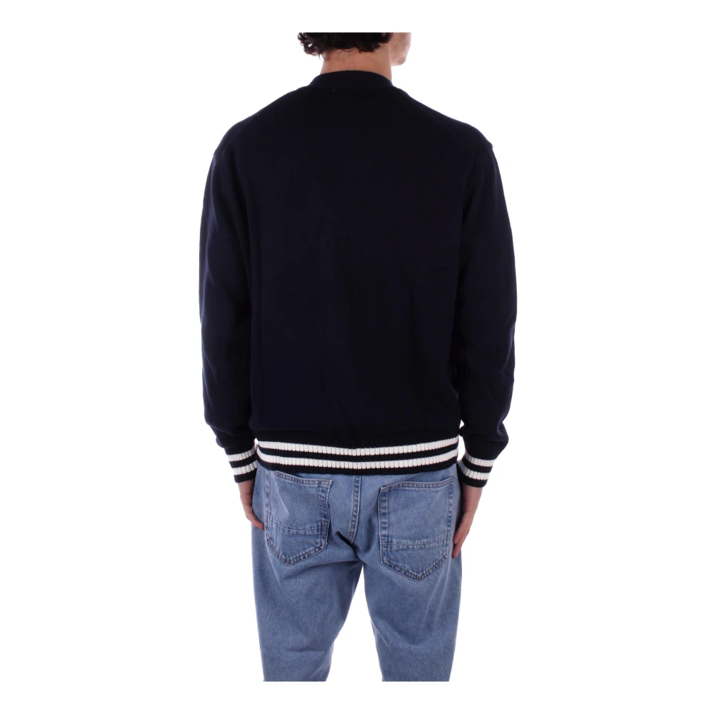 Guess Blauwe Cardigan met Voorlogo Knoop Blue Heren