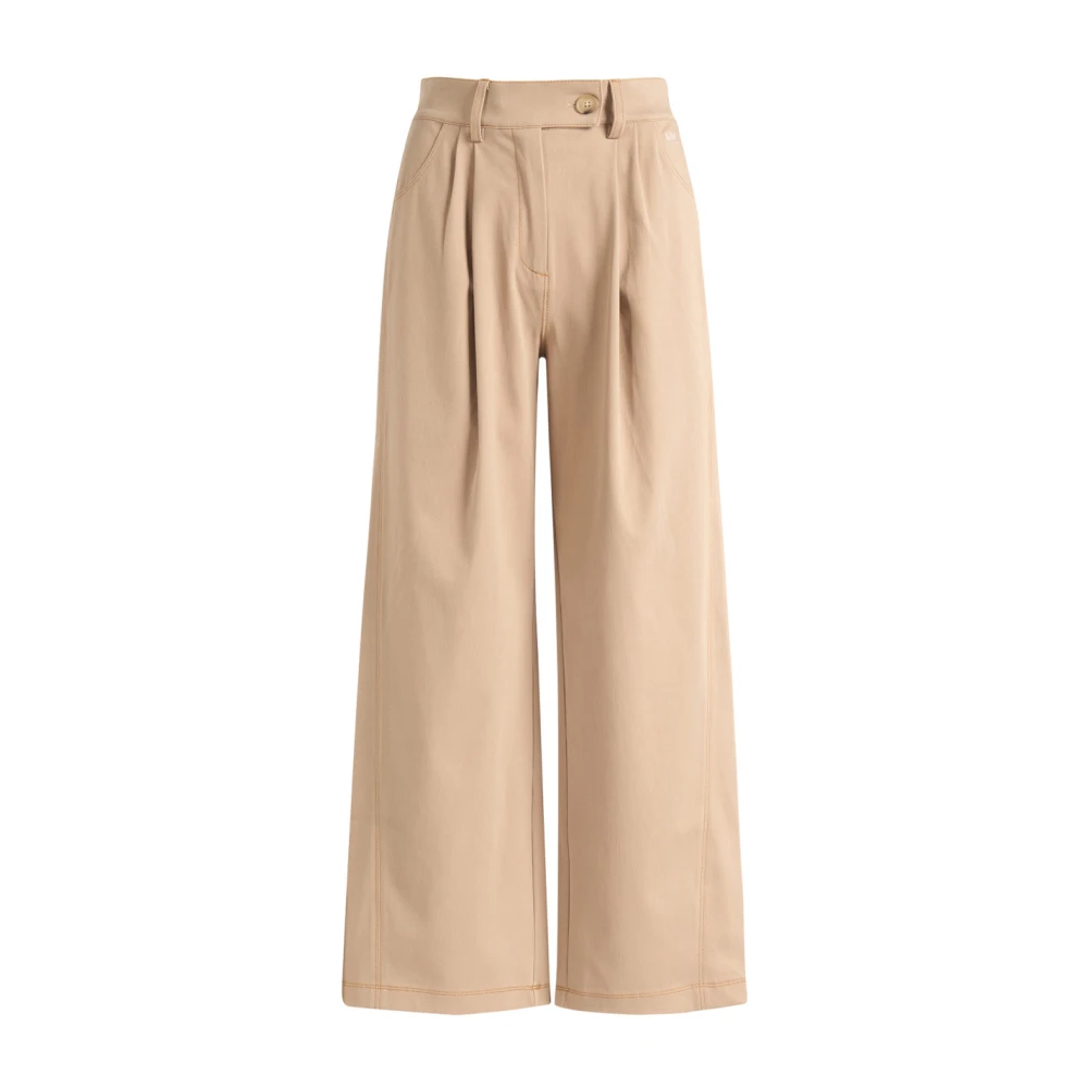 Max Mara Kvinno Beige Byxor Dam, L, Vida Byxor