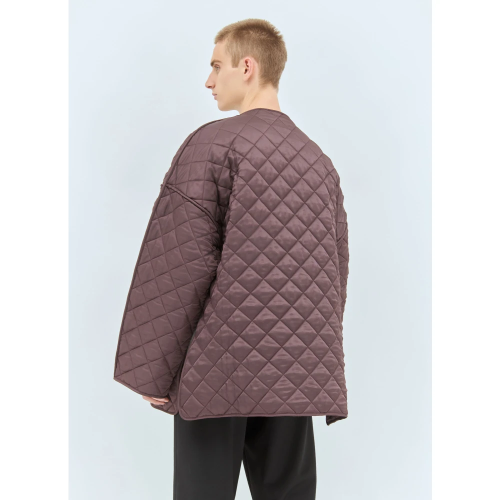 Jil Sander Gewatteerd jack met afneembare kraag Purple Heren