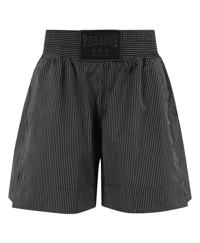 gestreepte-elastische-taille-shorts-zwart-wit
