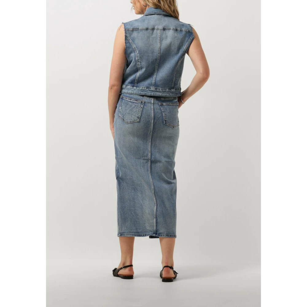 My Essential Wardrobe Blauwe Denim Jas Dangomw 144 Vest Blue Dames