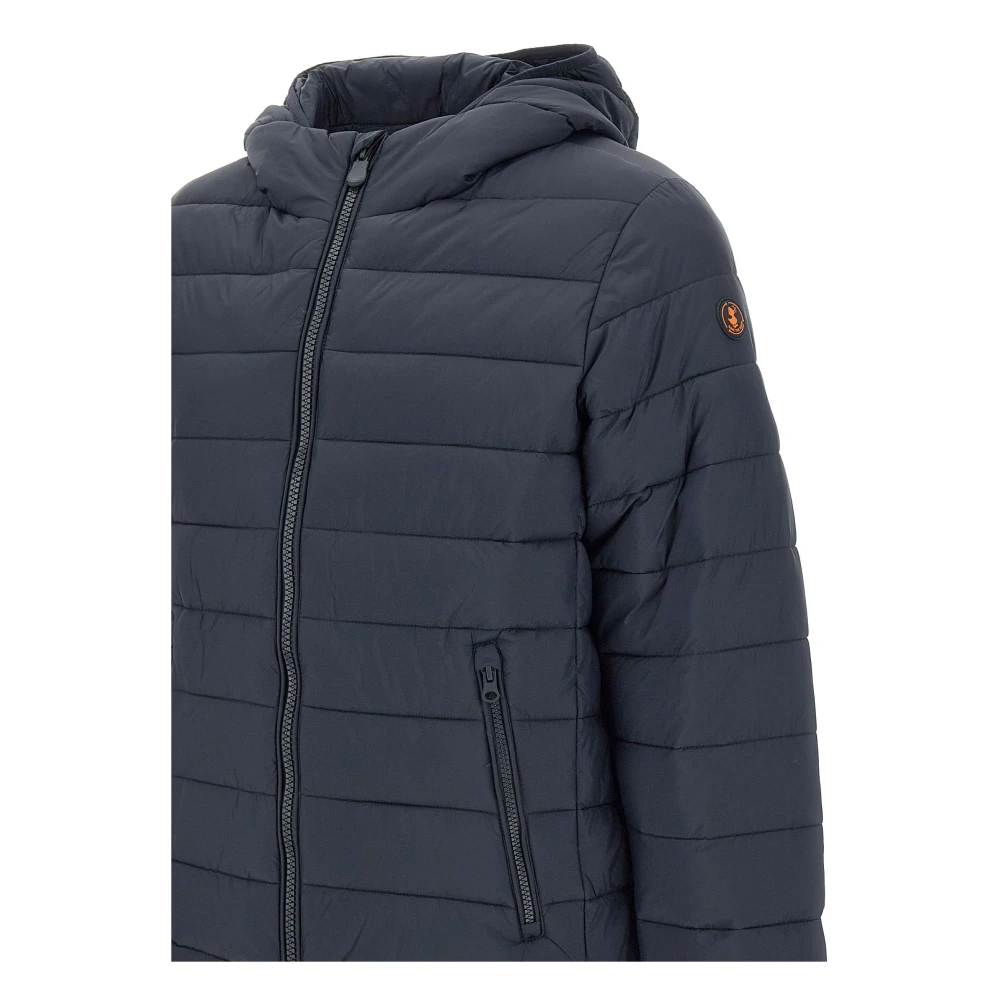 Save The Duck Blauw-zwarte donsjas met capuchon Blue Heren