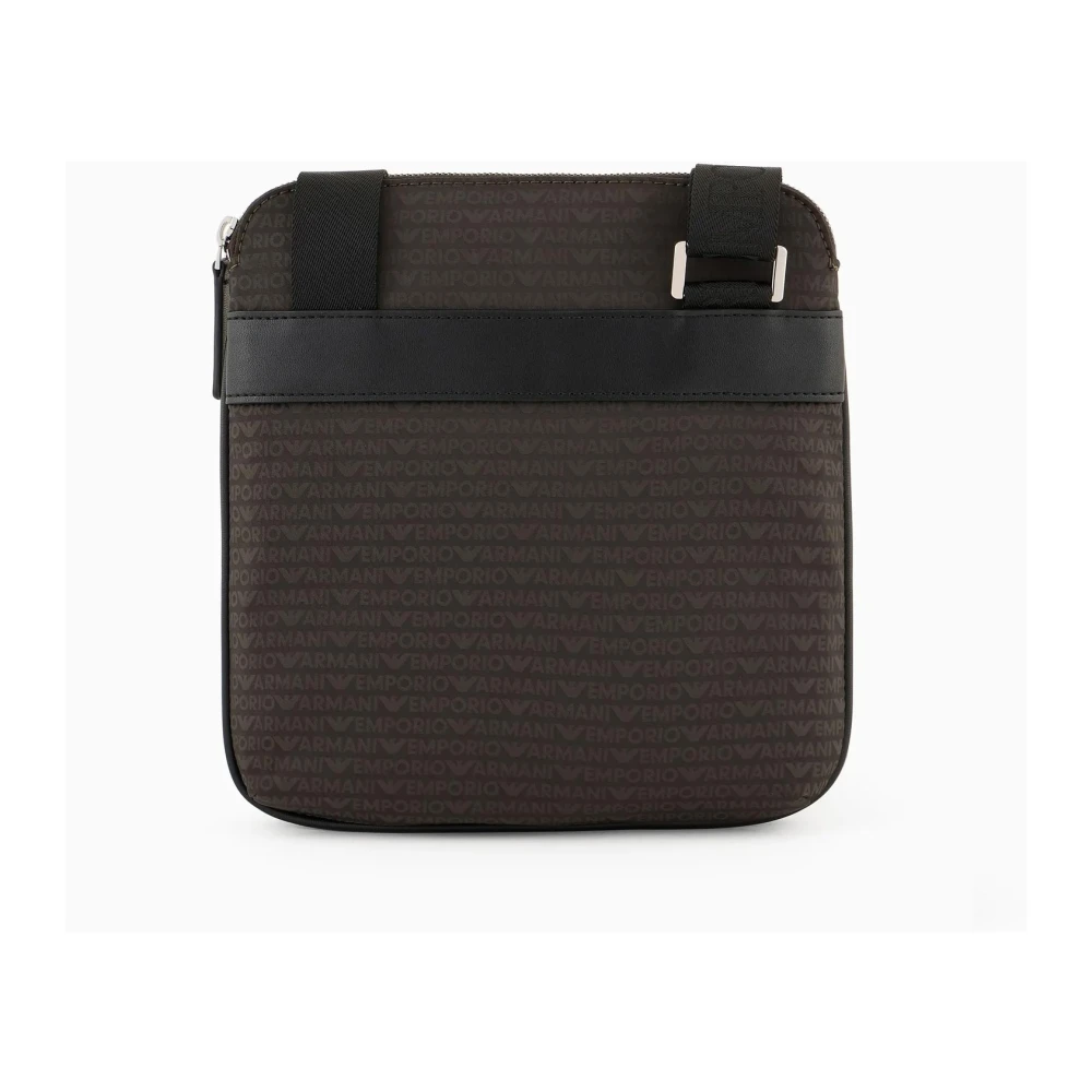 Emporio Armani Logo Jacquard Schoudertas met Rits Green Heren