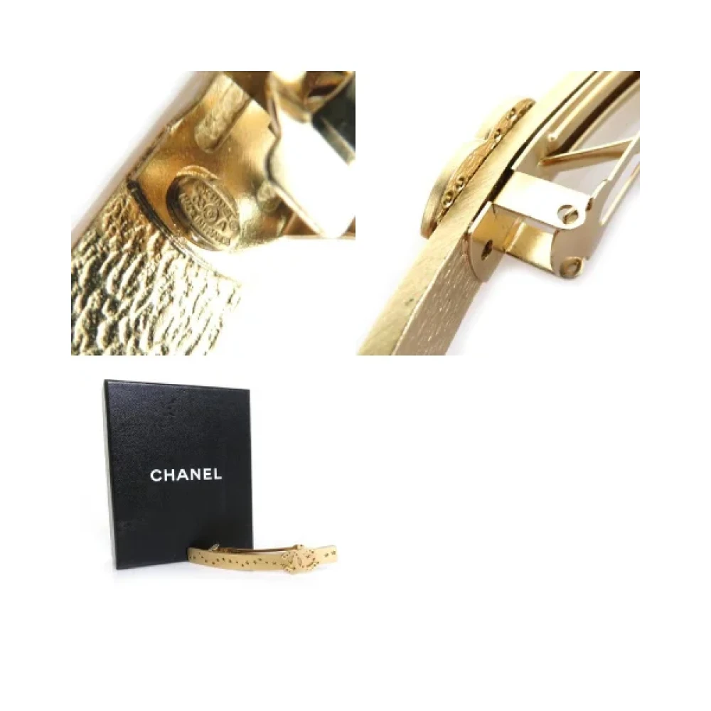 Chanel Vintage Pre-owned Metal hair-accessories Yellow Dames