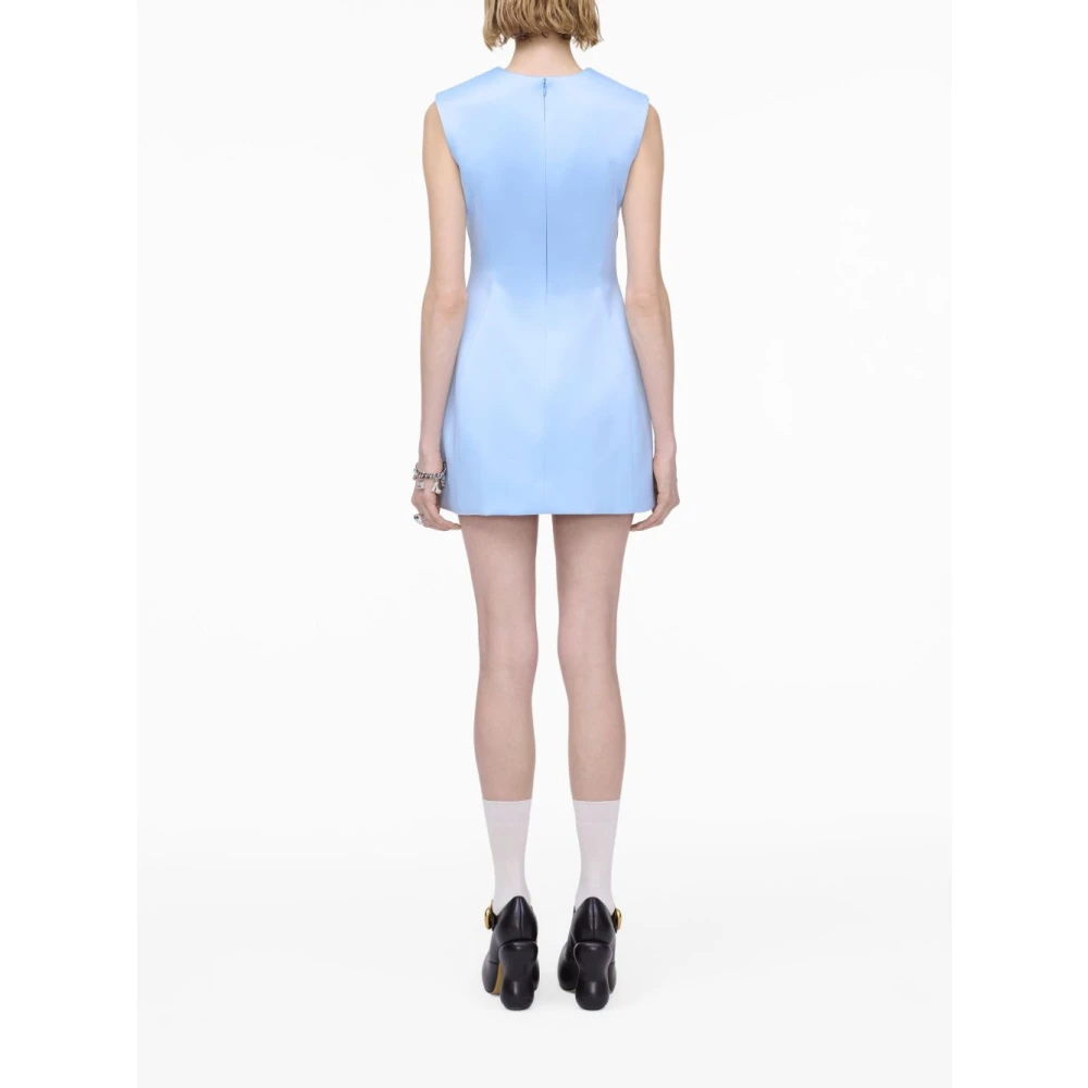 Marc Jacobs Blauwe mouwloze satijnen jurk Blue Dames