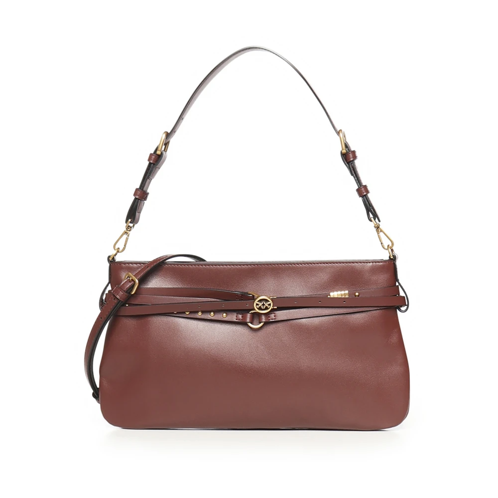 Pinko Shoulder Bags, Female, One Size, Belt Classic Shoulder Bag Red
