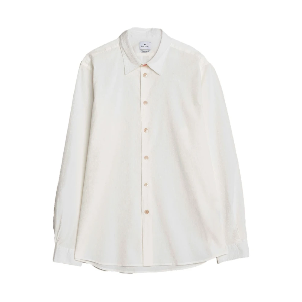 PS By Paul Smith Casual overhemd met stretchstof White Heren
