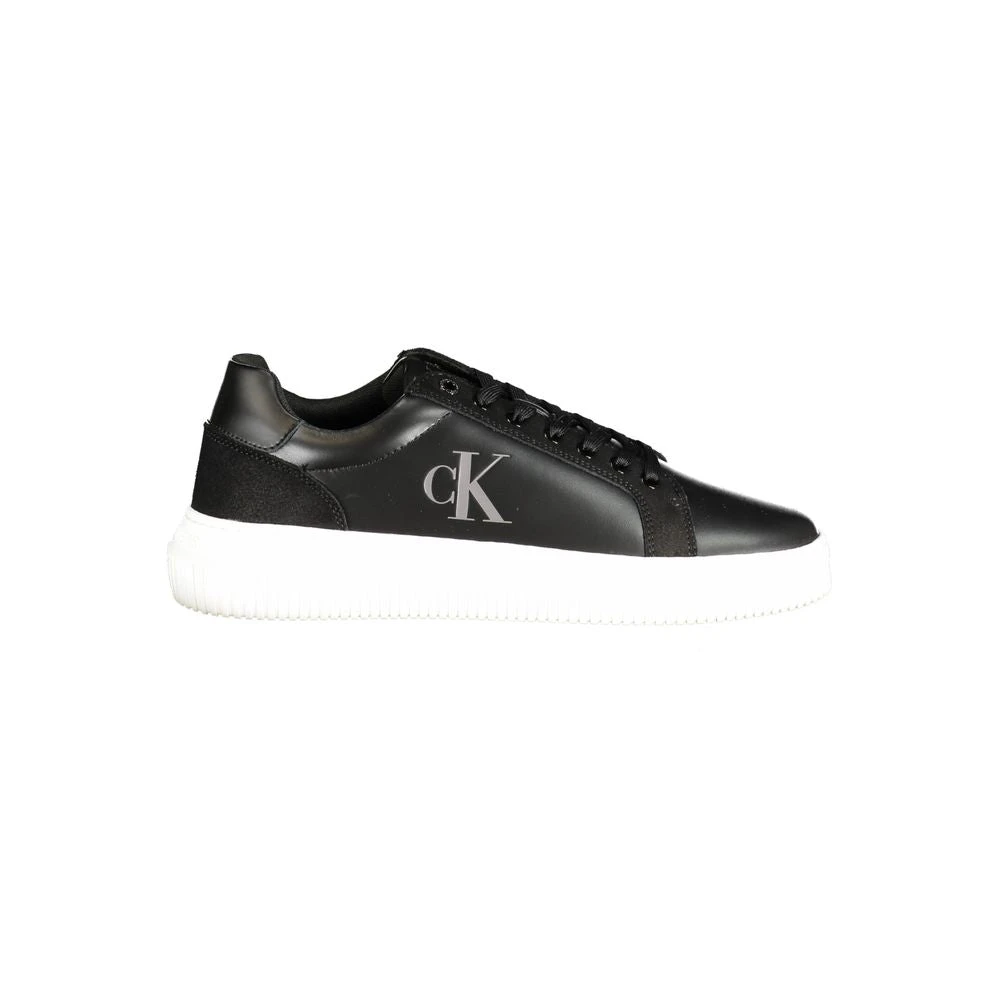 Calvin Klein Men's Black Sneakers,, Polyester Sneaker With Print Size 7 Uk