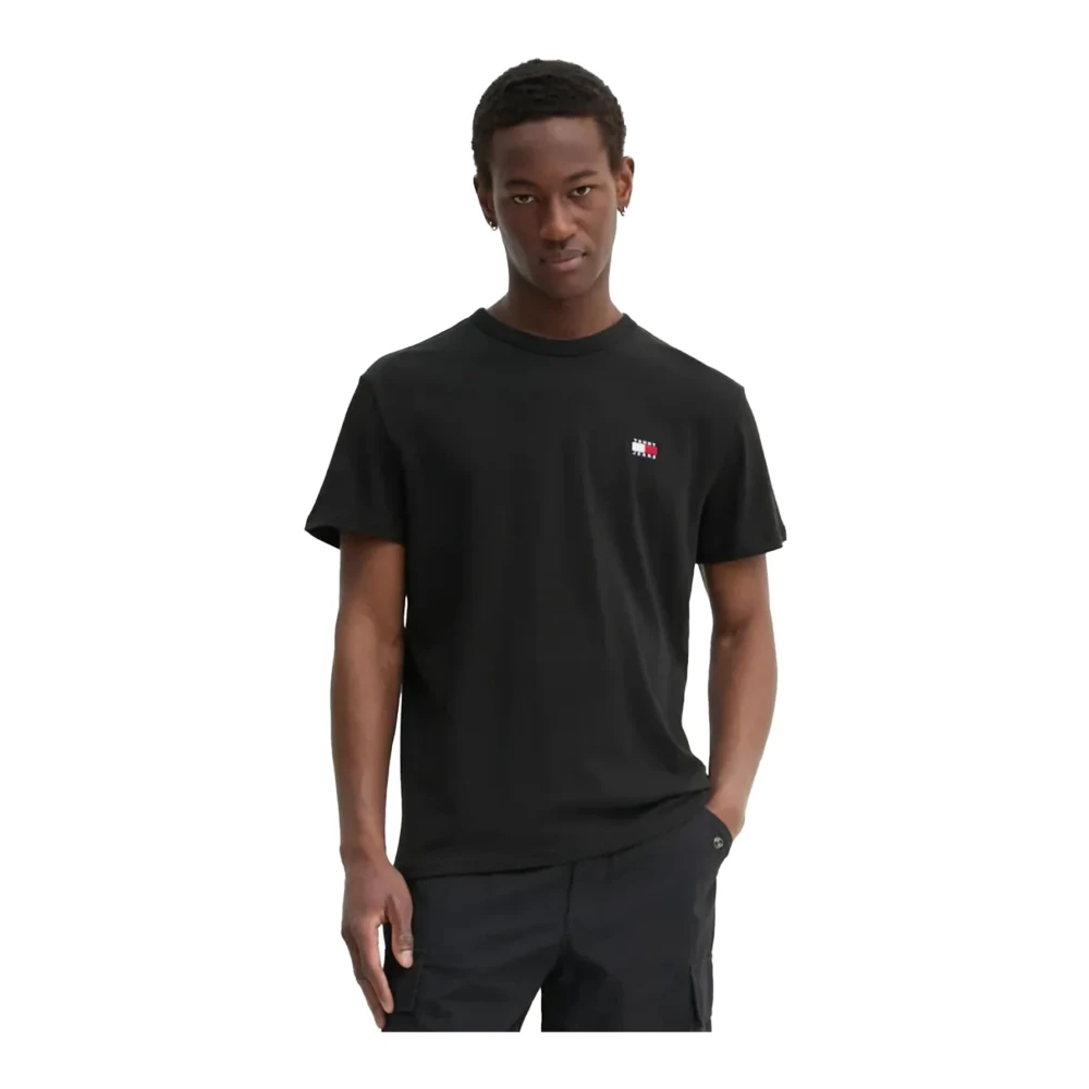 Tommy Jeans Zwarte Katoenen T-shirt NorHeren Pasvorm Black Heren