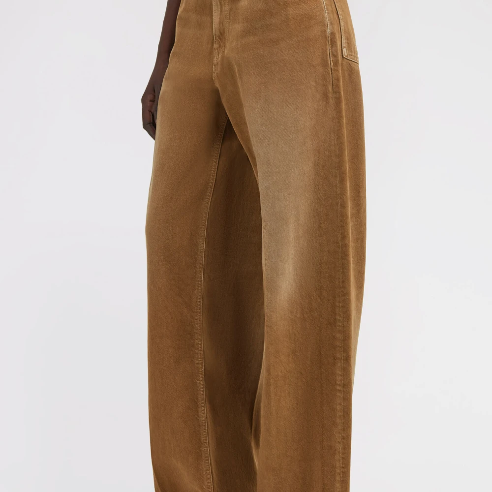 Roberto Cavalli Klassieke Wide Leg Jeans met Rits Brown Dames