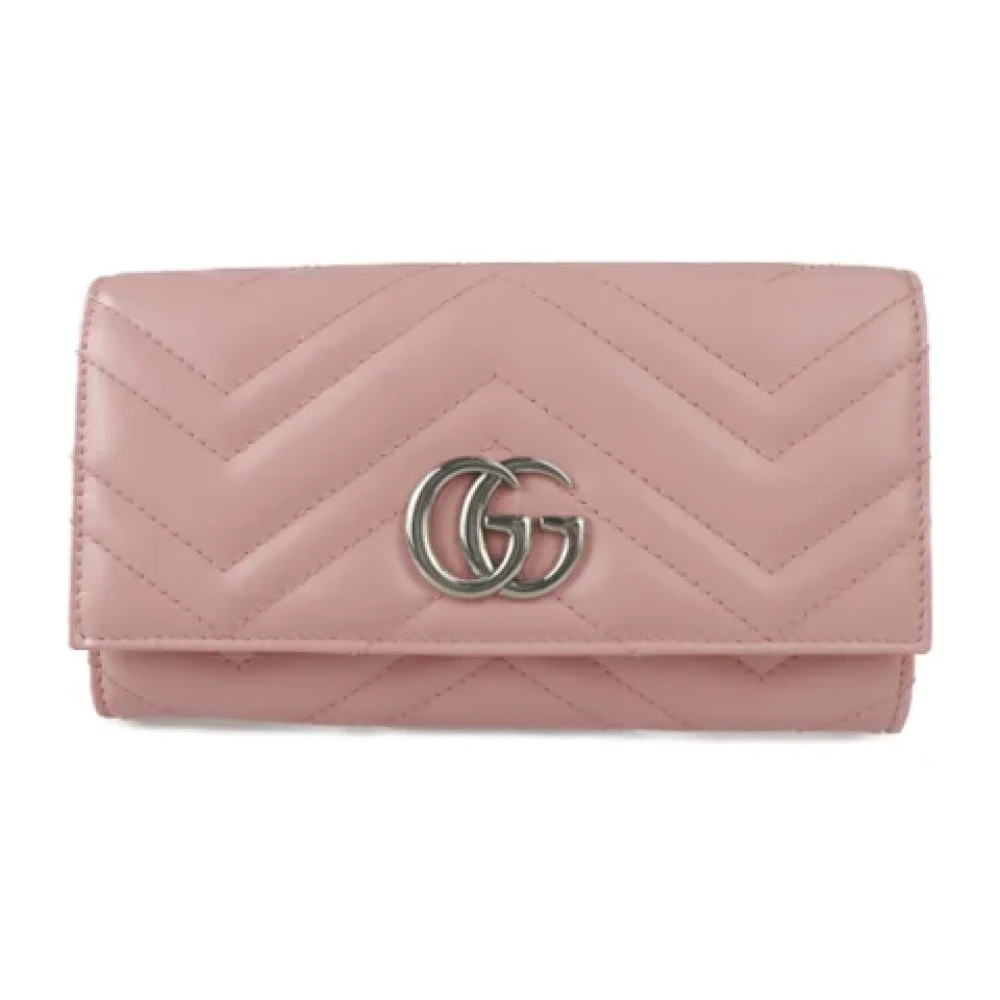 Gucci Vintage Tweedehands Roze Leren Portemonnee Pink Dames