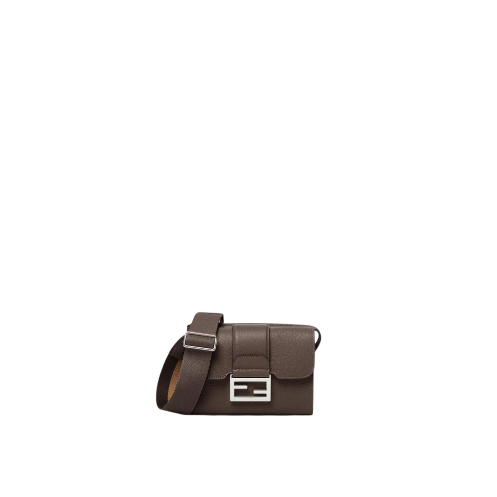 Fendi Herr Brun Väskor One Size, Läder, Läder Crossbody-Väska