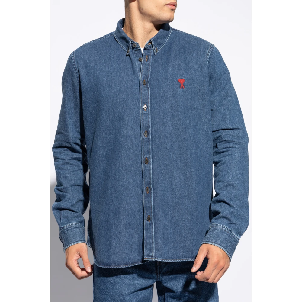 Ami Paris Denim overhemd Blue Heren