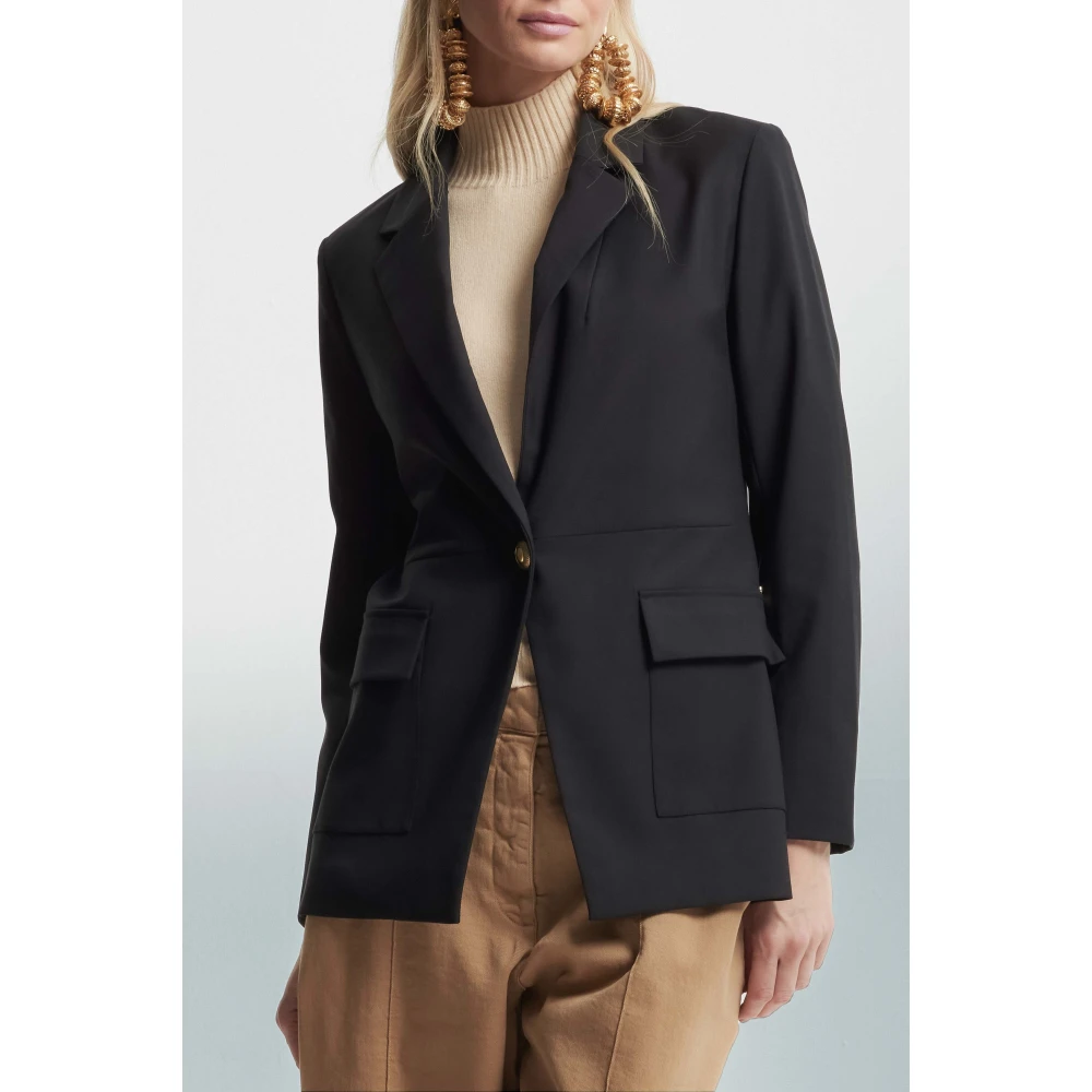 Kocca Elegante single-breasted jas met profiel detail Black Dames
