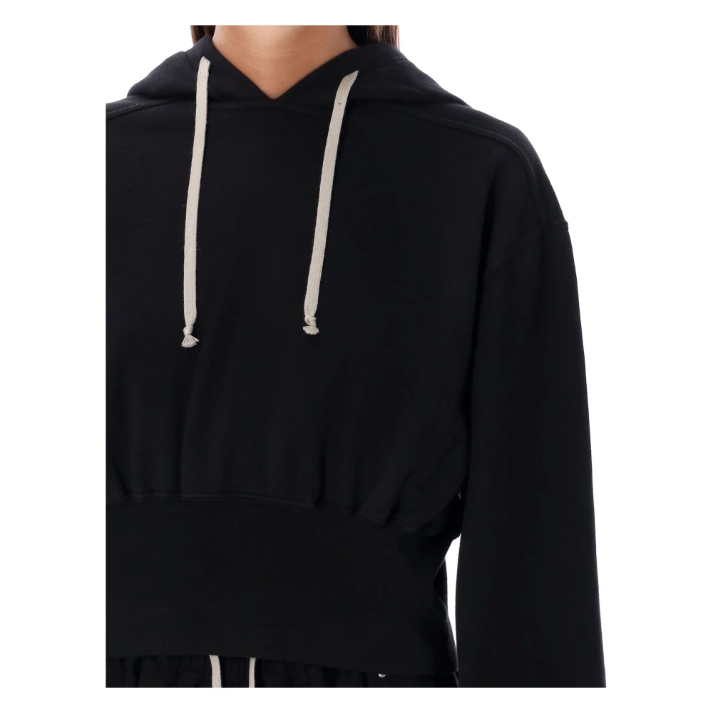 Rick Owens Zwarte Gebreide Hoodie Black Dames