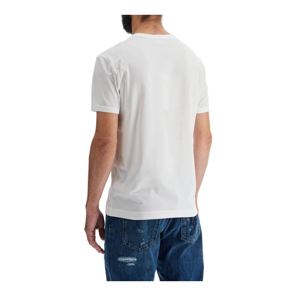 Dolce & Gabbana Geborduurd T-shirt met DG-borduursel White Heren