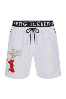 maillot-de-bain-blanc-avec-bande-elastique-contrastante-impression-looney-tunes