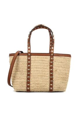 Raffia Studded Shopping Bag