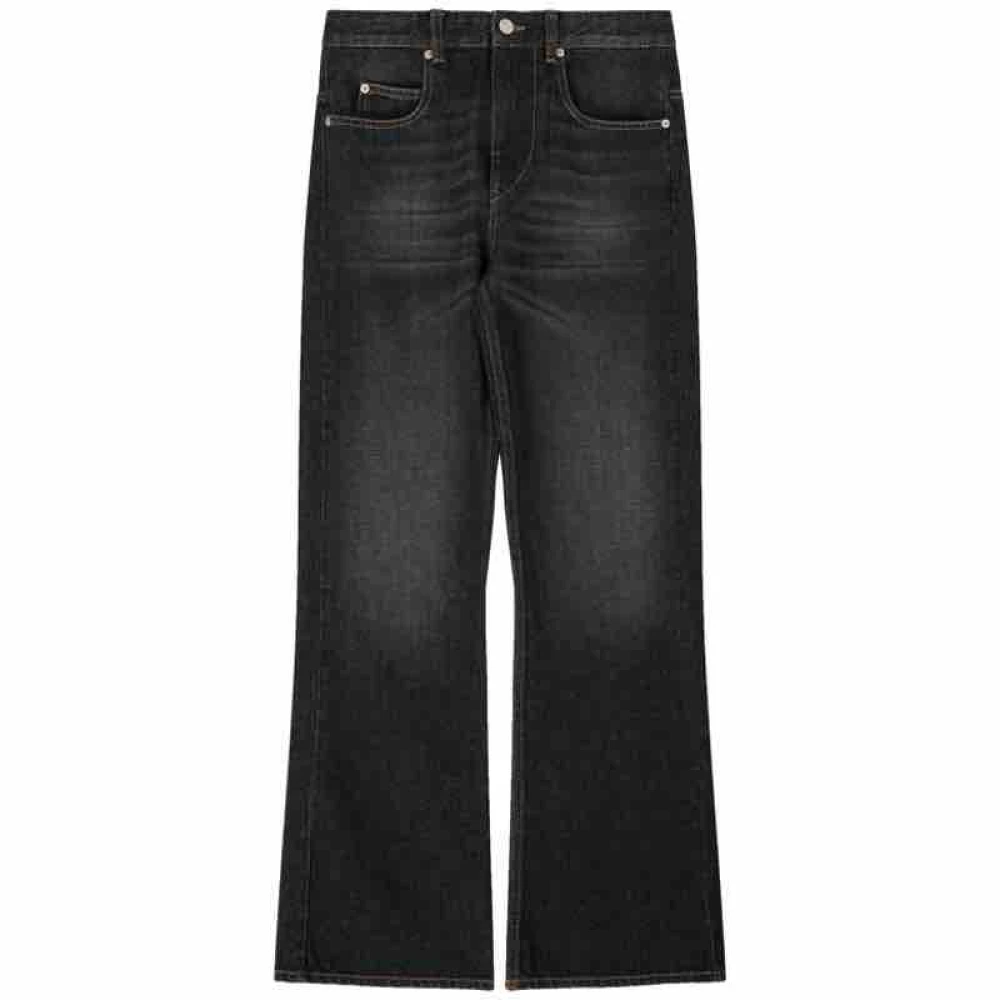 Isabel Marant Étoile Hög Midja Bootcut Jeans Belvira Black, Dam