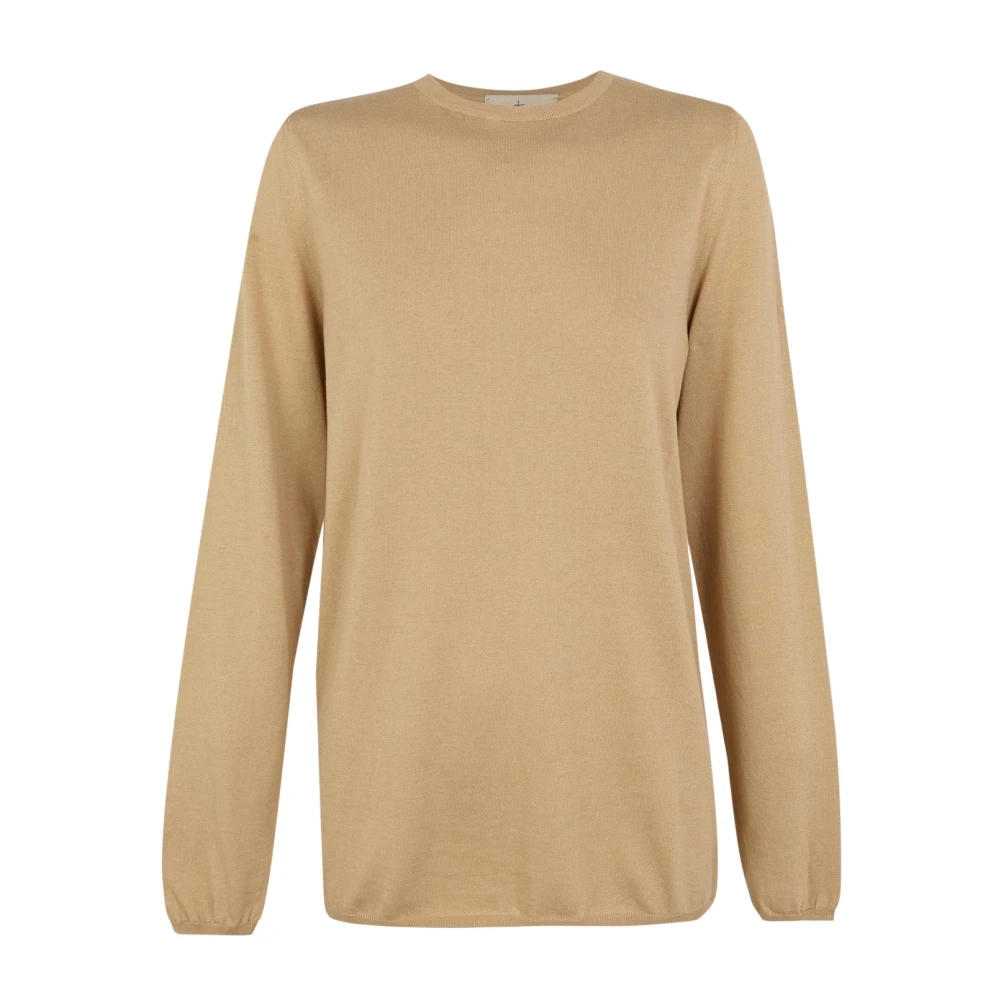 Cortana Beige Round-Neck Knitwear - Female - Round-Neck Knitwear - M - Knitwear