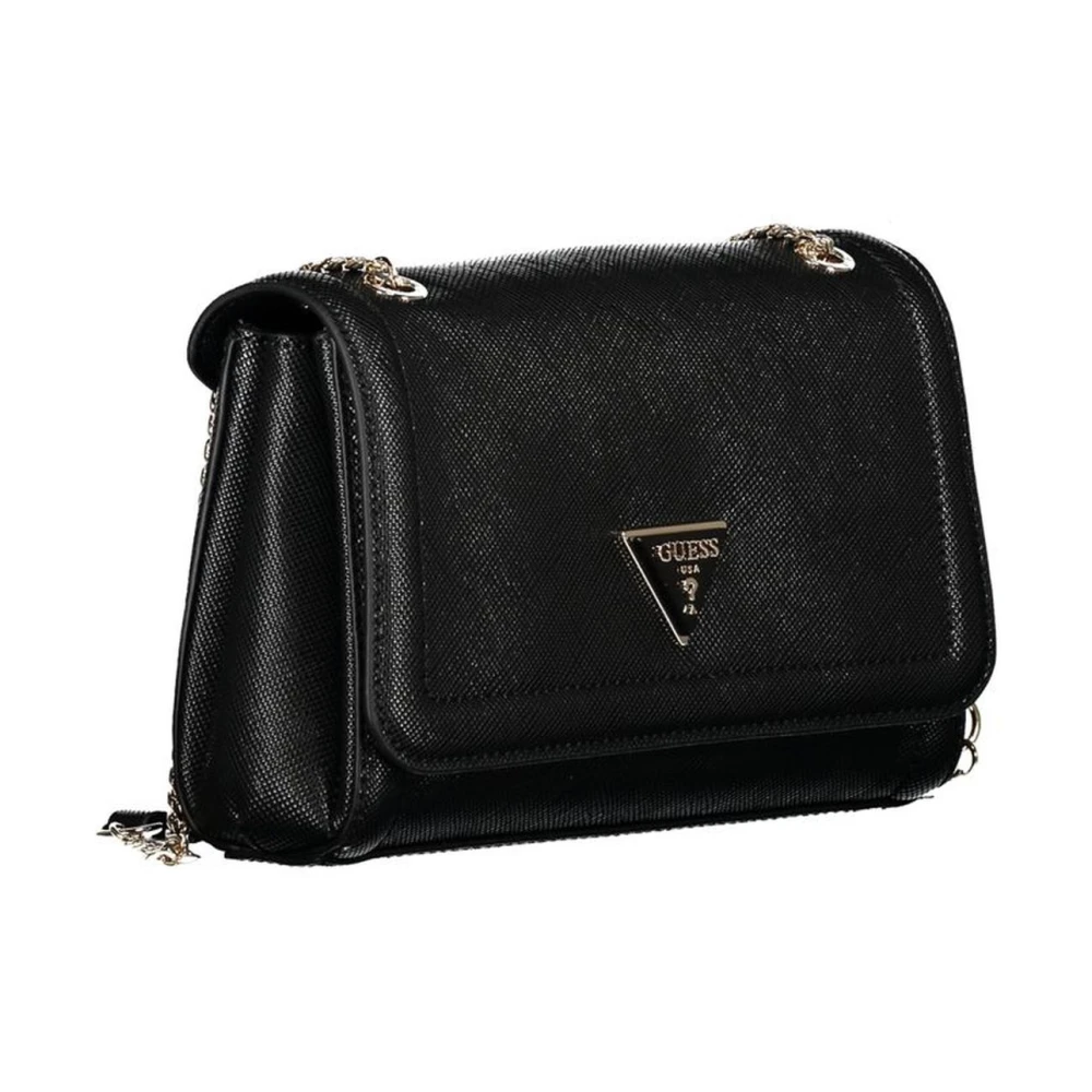 Guess Schoudertas met Ketting en Meerdere Vakken Black Dames