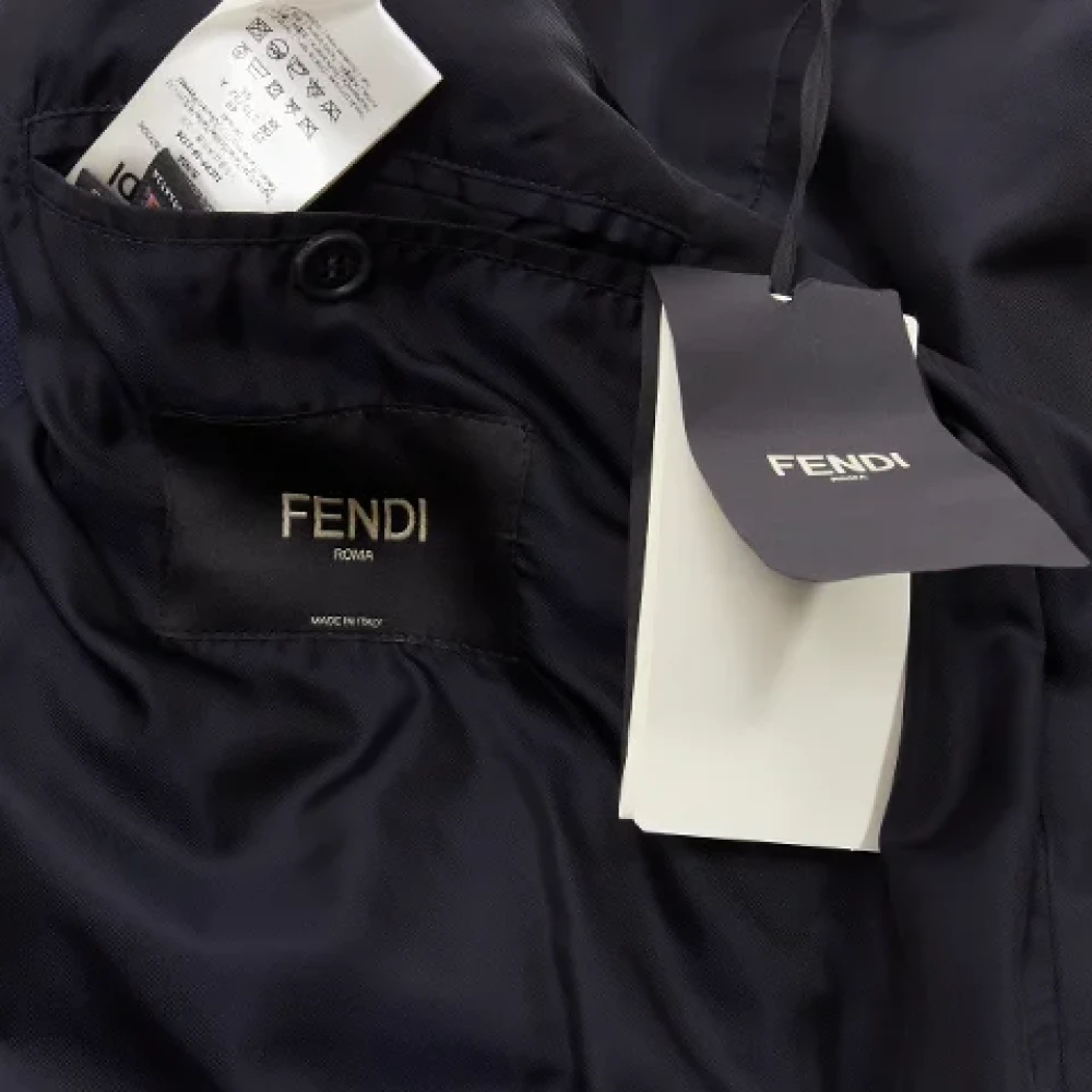 Fendi Vintage Pre-owned Polyester outerwear Blue Dames