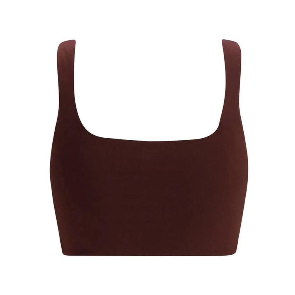 Forte Stijlvolle Mouwloze Top met Vierkante Halslijn Brown Dames