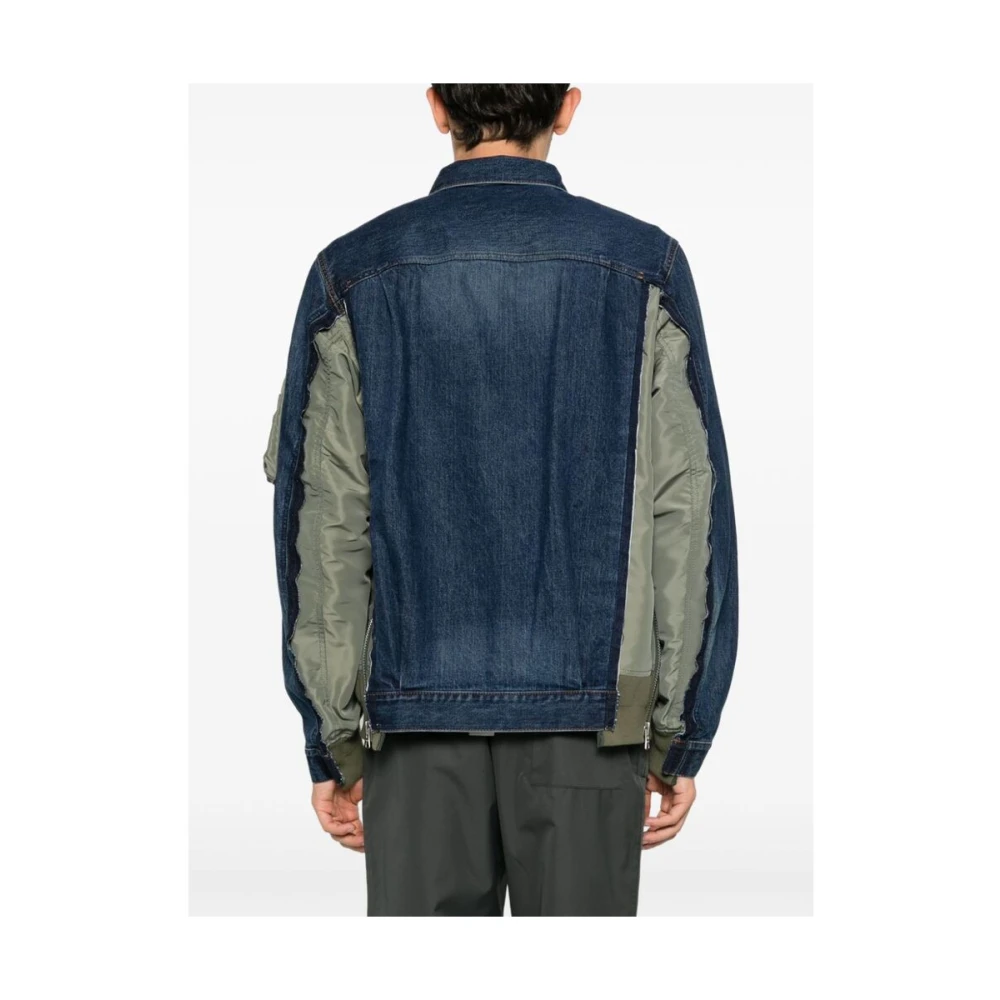 Sacai Patchwork Denim Jack Blue Heren