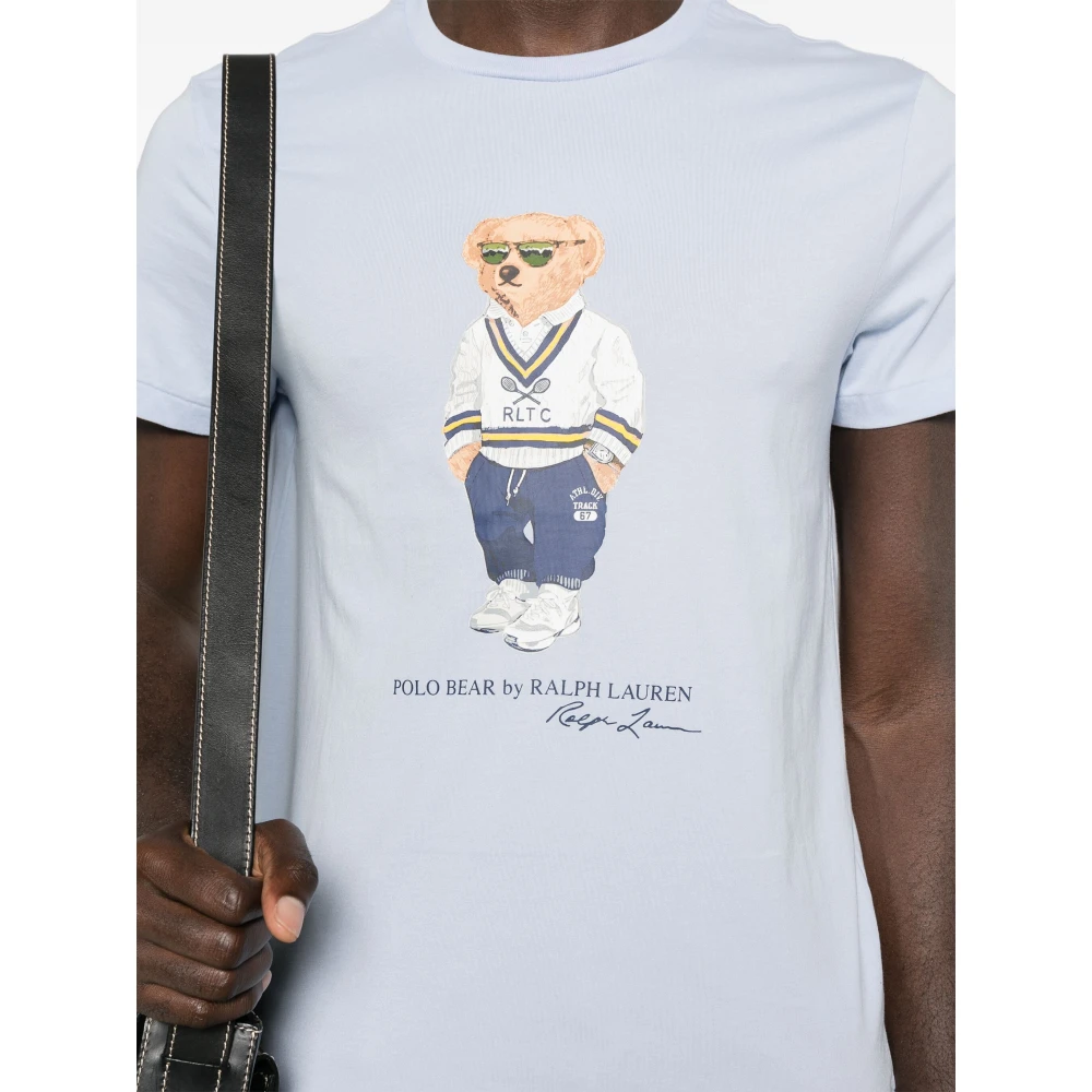 Polo Ralph Lauren Geborduurde 'Polo Bear' Katoenen T-shirt Blue Heren