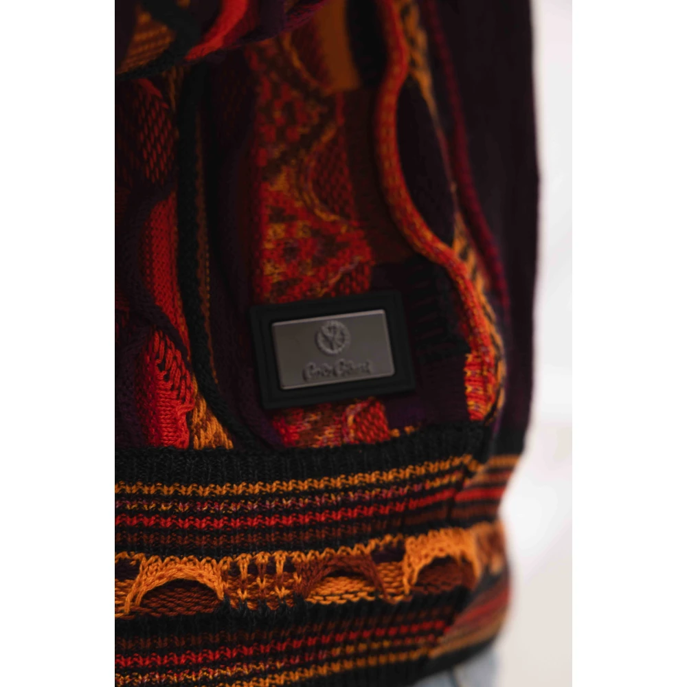 carlo colucci Rode Heren Trui Stijlvol Patroon Multicolor Heren