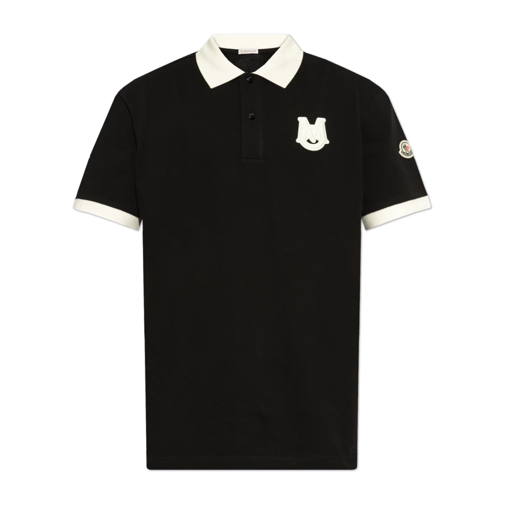 Moncler Polo met logo Black Heren