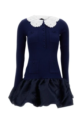 Knit Taffeta Mini Dress