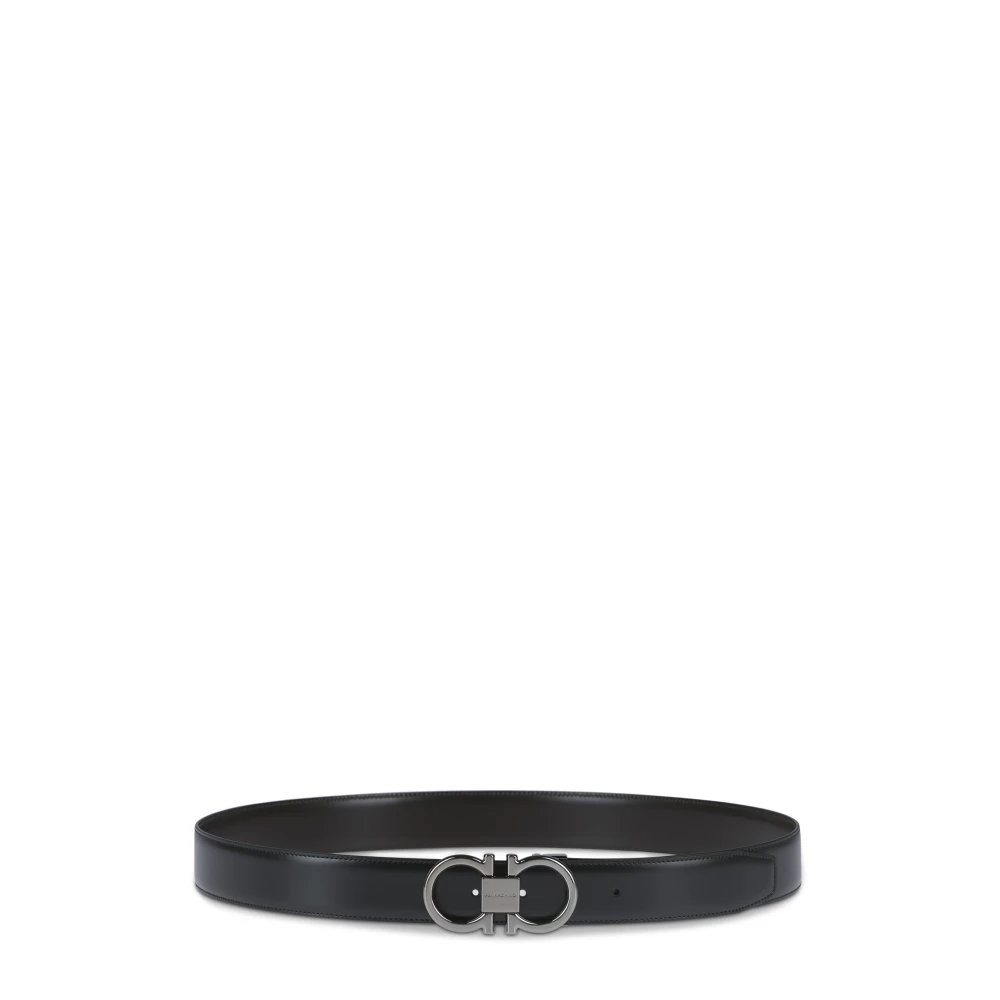Salvatore Ferragamo Dubbele Gancini Riem Black Heren