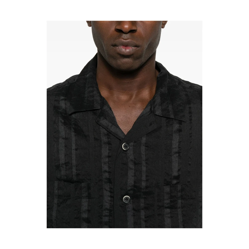 Barena Venezia Zwarte Knoopshirt met Zakken Black Heren