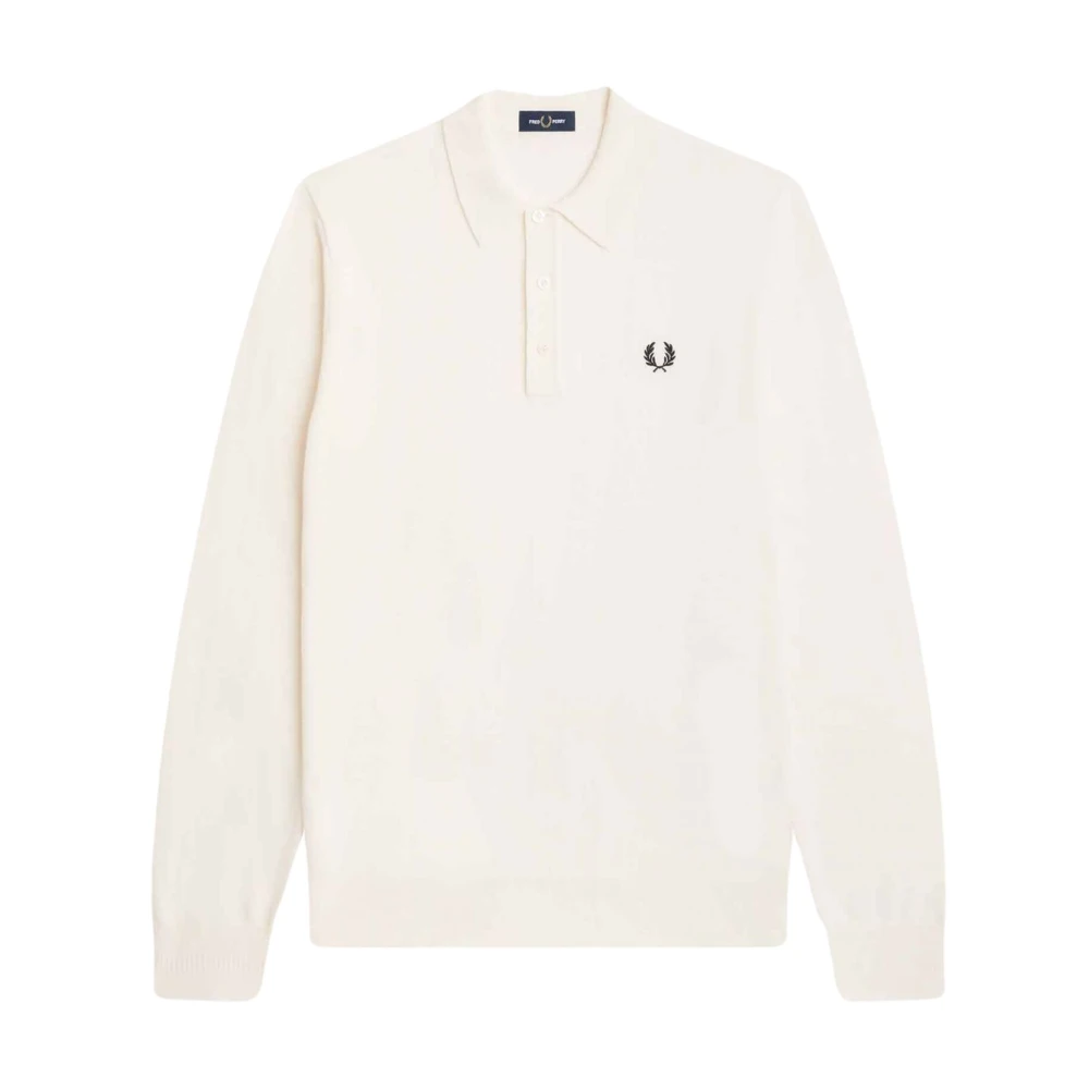 Fred Perry Långärmad Stickad Polo White, Herr